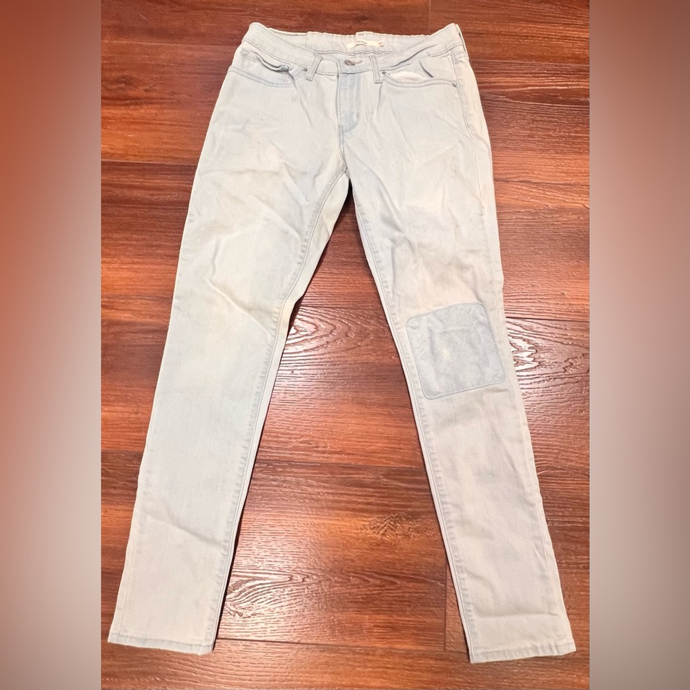 Women's Levi's 724 Mid Rise Straight Leg Light Wash Stretch Denim Jeans sz 30
